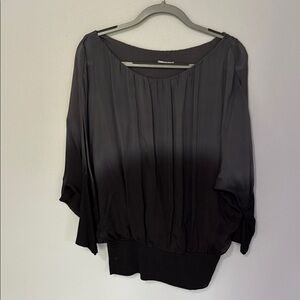 Black Boxy 3/4 Sleeve Blouse